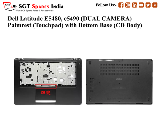 Dell Latitude E5480, e5490 Palmrest (Touchpad) with Bottom Base (CD Body)