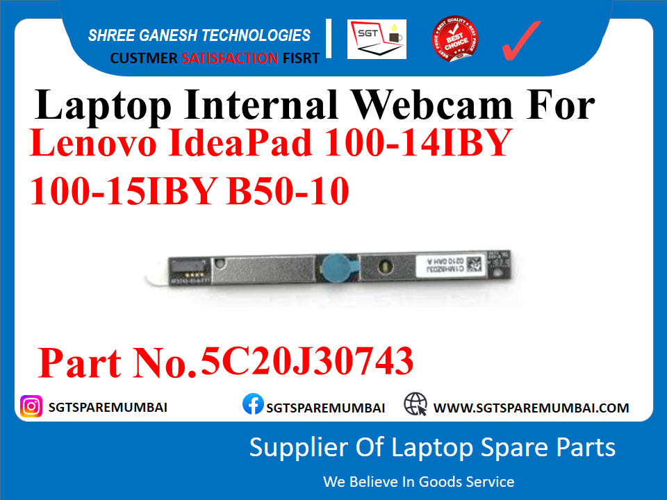 Laptop Internal Webcam For Lenovo IdeaPad 100-14IBY 100-15IBY B50-10 Part No.5C20J30743