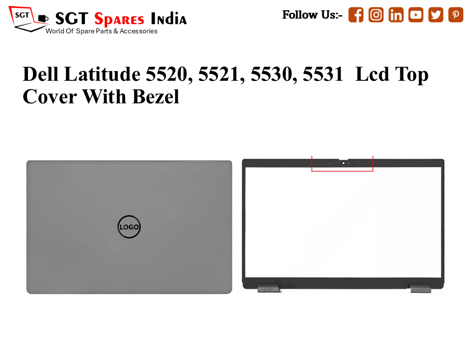 LAPTOP LCD TOP COVER WITH BAZEL FOR DELL LATTITUDE 5520 , E5521 NEW MODEL ,