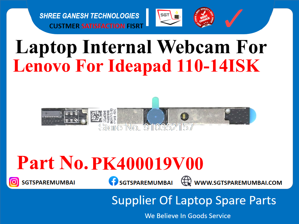 Laptop Internal Webcam For Lenovo For Ideapad 110-14ISK Clares No. 9103 Part No. PK400019V00