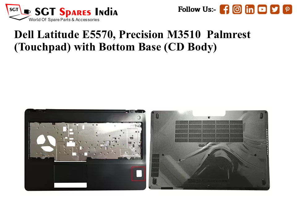 Dell Latitude E5570, Precision M3510 Palmrest (Touchpad) with Bottom Base (CD Body)