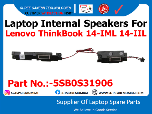 Laptop Internal Speakers For Lenovo ThinkBook 14-IML, 14-IIL Part No.:-5SB0S31906