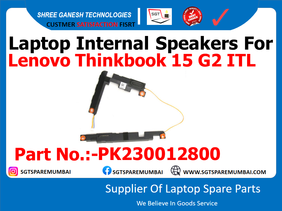 Laptop Internal Speakers For Lenovo Thinkbook 15 G2 ITL, thinkbook 15-G3itl, 15-G4itl, Part No.:-PK230012800