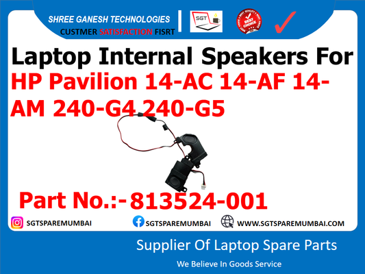 Laptop Internal Speakers For HP Pavilion 14-AC 14-AF 14- AM 240-G4.240-G5 Part No.:-813524-001