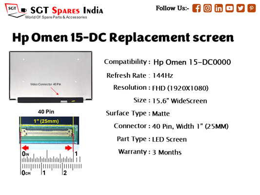 Hp Omen 15-DC Replacement screen