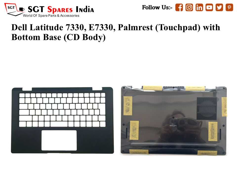 Dell Latitude 7330, E7330, Palmrest (Touchpad) with Bottom Base (CD Body)