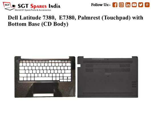 Dell Latitude 7380, E7380, Palmrest (Touchpad) with Bottom Base (CD Body)