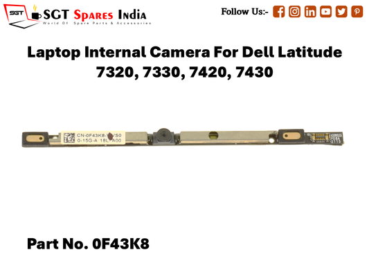Laptop Internal Camera For Dell Latitude 7320, 7330, 7420, 7430 Part No. 0F43K8