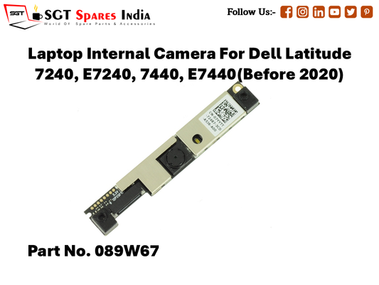 Laptop Internal Camera For Dell Latitude 7240, E7240, 7440, E7440(Before 2020) Part No. 089W67