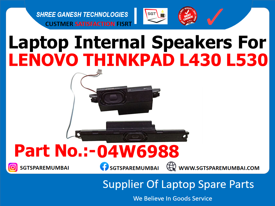 Laptop Internal Speakers For LENOVO THINKPAD L430 L530 Part No.:-04W6988