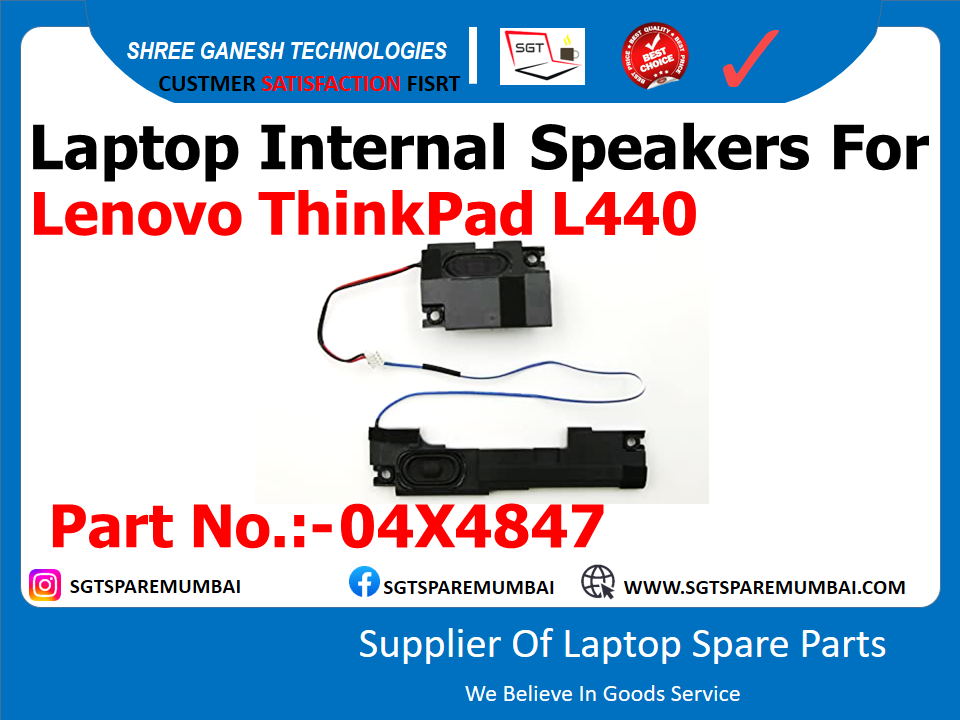 Laptop Internal Speakers For Lenovo ThinkPad L440 Part No.:-04X4847