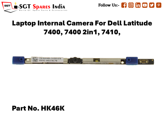 Laptop Internal Camera For Dell Latitude 7400, 7400 2in1, 7410, Part No. HK46K