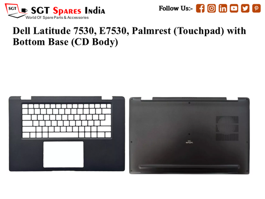 Dell Latitude 7530, E7530, Palmrest (Touchpad) with Bottom Base (CD Body)