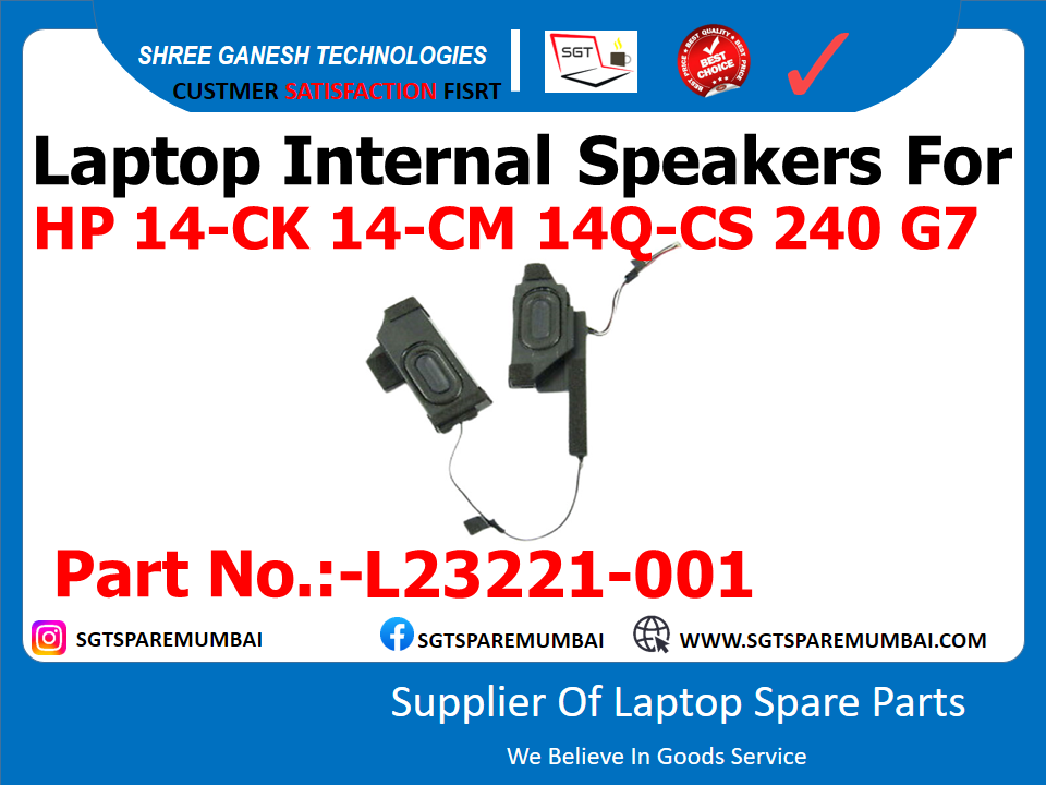 Laptop Internal Speakers For HP 14-CK 14-CM 14Q-CS 240 G7 Part No.:-L23221-001