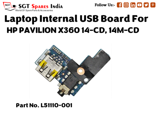 laptop Internal USB or IO board For HP PAVILION X360 14 CD, 14M CD  Part no. L51110 001