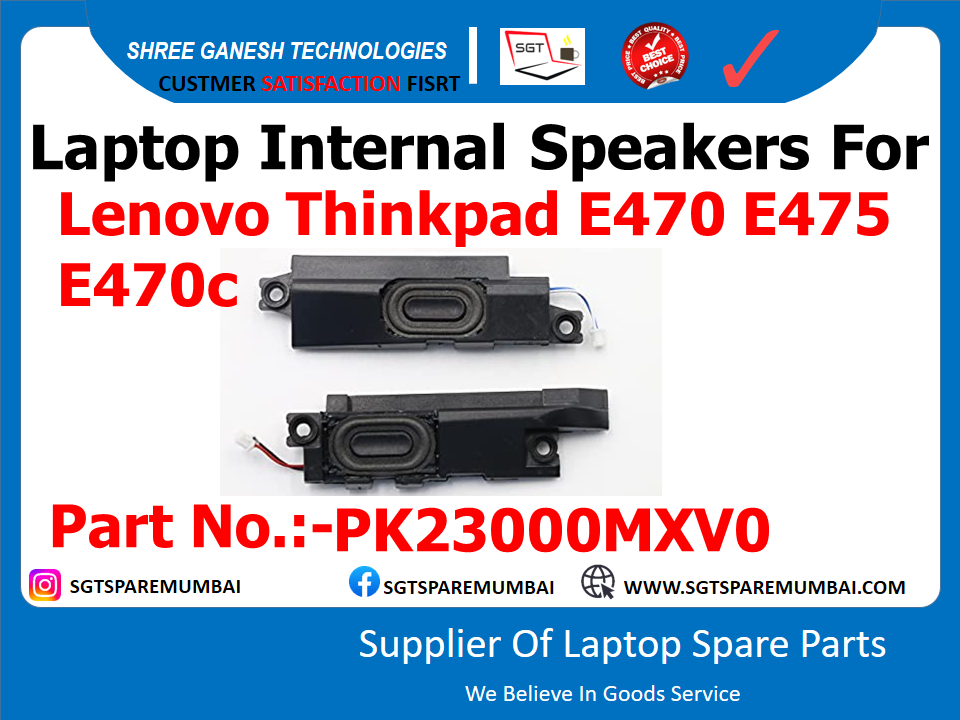 Laptop Internal Speakers For Lenovo Thinkpad E470 E475 E470c Part No.:-PK23000MXV0