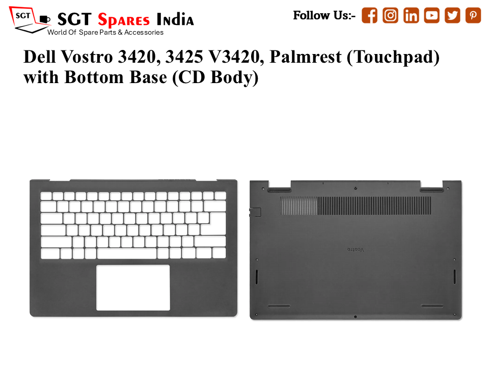 Dell Vostro 3420, 3425 V3420, Palmrest (Touchpad) with Bottom Base (CD Body)