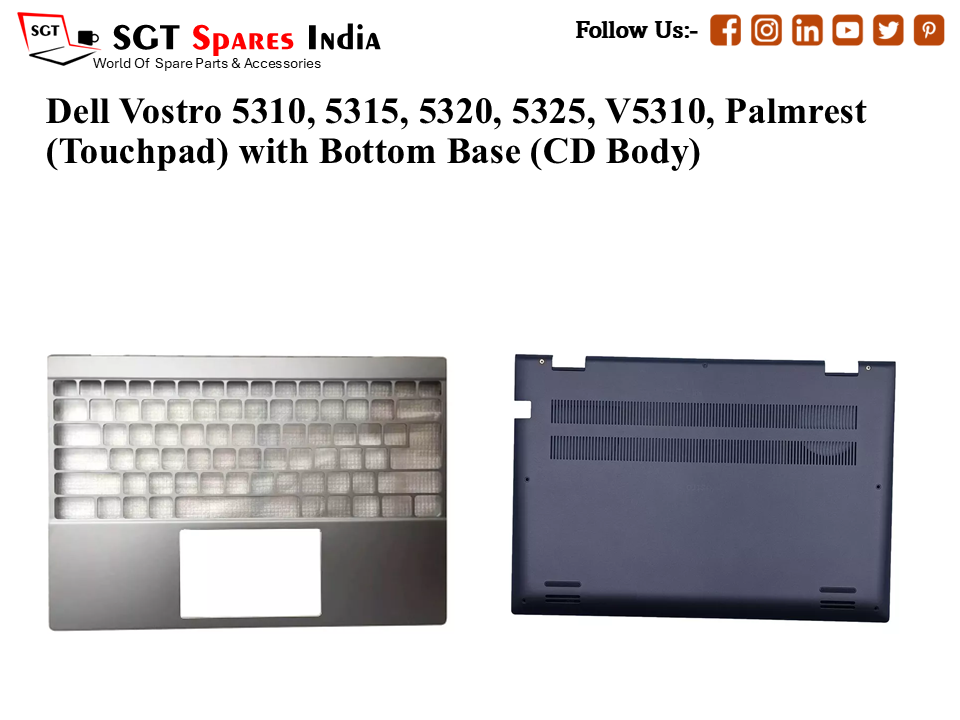 Dell Vostro 5310, 5315, 5320, 5325, V5310, Palmrest (Touchpad) with Bottom Base (CD Body)