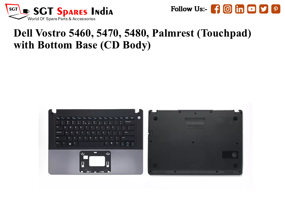 Dell Vostro 5460, 5470, 5480, Palmrest (Touchpad) with Bottom Base (CD Body)