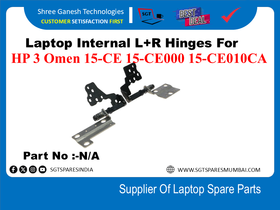 Laptop Internal L+R Hinges For HP 3 Omen 15-CE 15-CE000 15-CE010CA  Part No :-N/A