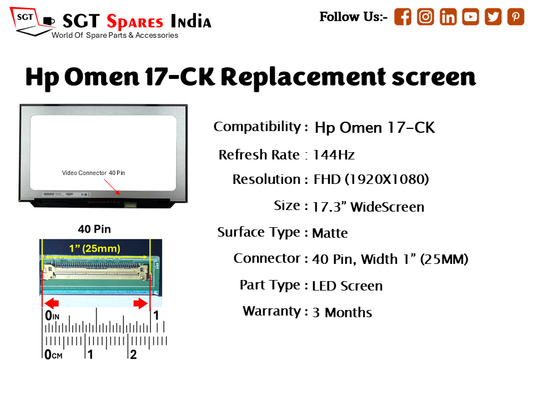 Hp Omen 17-CK Replacement screen