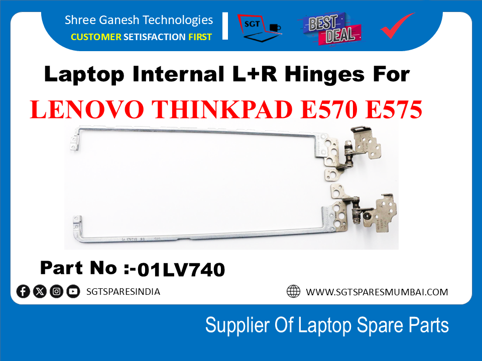 Laptop Internal L+R Hinges For Lenovo THINKPAD E570 E575 Part No :-01LV740