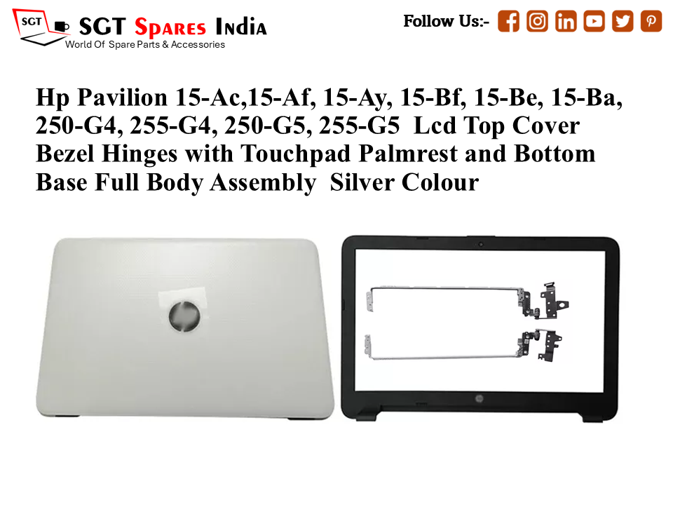 LAPTOP LCD TOP COVER WITH BAZEL WITH HINGES FOR HP PAVILION 15-AC,15-AF, 15-AY, 15-BF, 15-BE, 15-BA, 250-G4, 255-G4, 250-G5, 255-G5