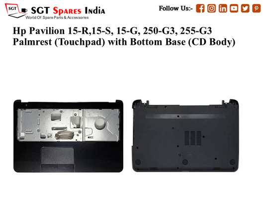 Hp Pavilion 15-R,15-S, 15-G, 250-G3, 255-G3 Palmrest (Touchpad) with Bottom Base (CD Body)