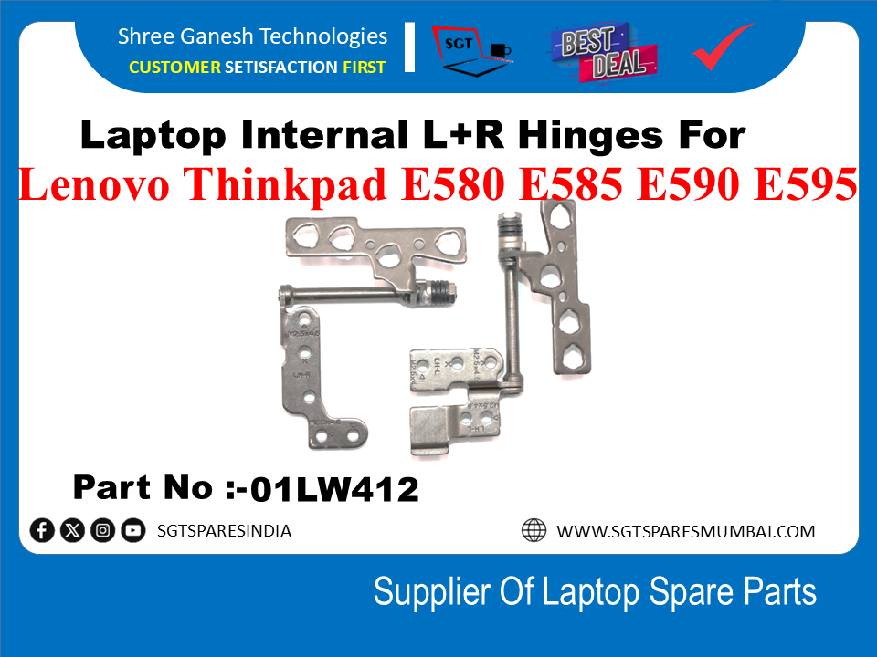 Laptop Internal L+R Hinges For Lenovo Thinkpad E580 E585 E590 E595 Part No :-01LW412