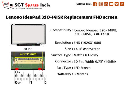 Lenovo IdeaPad 320-14ISK Replacement FHD screen