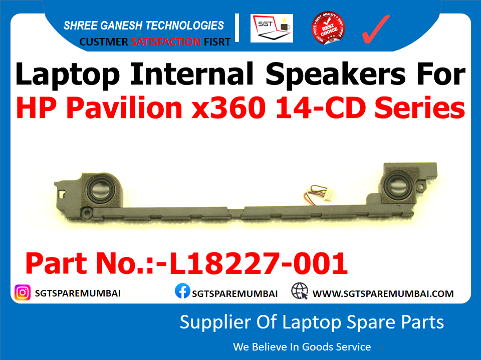 Laptop Internal Speakers For HP Pavilion x360 14-CD Series Part No.:-L18227-001