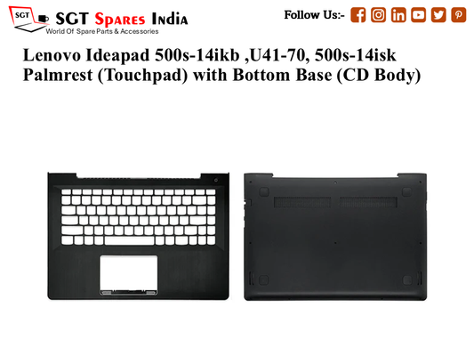 लेनोवो U41-70, U41-71, IDEAPAD 500S-14ISK के लिए कीबोर्ड और बॉटम बेस के साथ लैपटॉप टचपैड पामरेस्ट