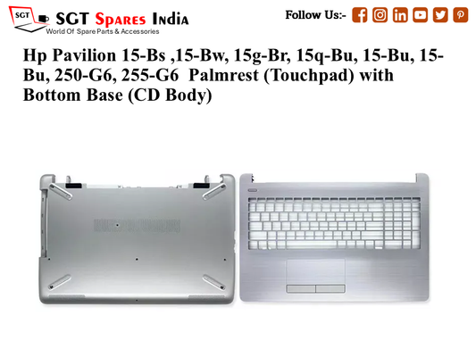 hp pavilion 15-bs, 15-bu, 15q-bu, 15g-br, 250-g6, 255-g6  Palmrest (Touchpad) with bottom base (CD Body)