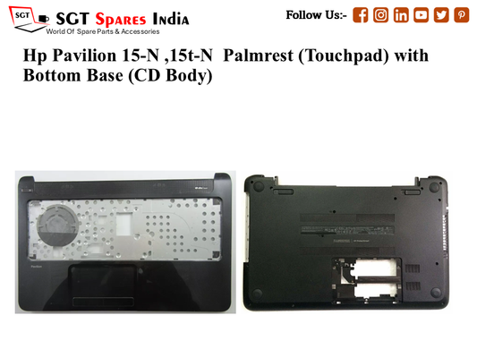 Hp Pavilion 15-N ,15t-N Palmrest (Touchpad) with Bottom Base (CD Body)