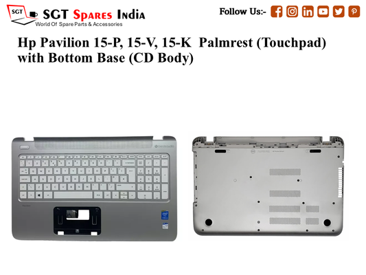 Hp Pavilion 15-P, 15-V, 15-K Palmrest (Touchpad) with Bottom Base (CD Body)