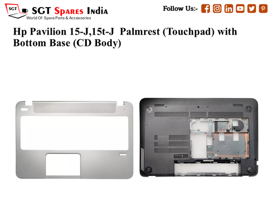 Hp Pavilion 15-J,15t-J Palmrest (Touchpad) with Bottom Base (CD Body)