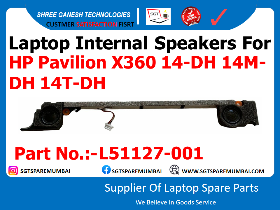 Laptop Internal Speakers For HP Pavilion X360 14-DH 14M- DH 14T-DH Part No.:-L51127-001