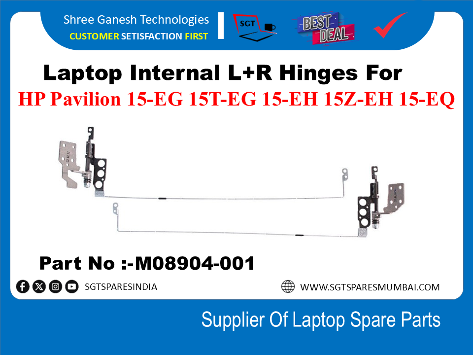 Laptop Internal L+R Hinges For HP Pavilion 15-EG 15T-EG 15-EH 15Z-EH 15-EQ  Part No :- M08904-001