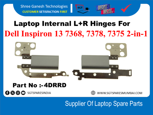 Laptop Internal L+R Hinges For Dell Inspiron 13 7368, 7378, 7375 2-in-1 Part No:4DRRD