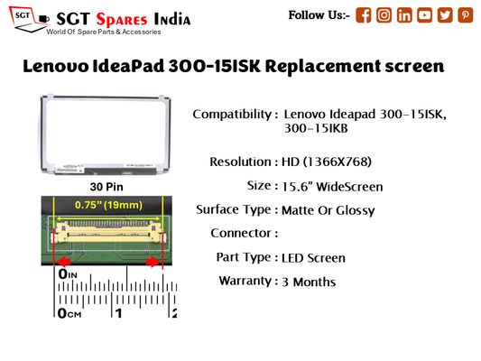 Lenovo IdeaPad 300-15ISK Replacement screen