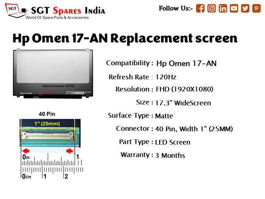 Hp Omen 17-AN Replacement screen