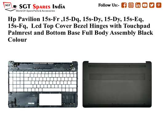 Hp Pavilion 15s-Fr ,15-Dq, 15s-Dy, 15-Dy, 15s-Eq, 15s-Fq, Palmrest (Touchpad) with Bottom Base (CD Body)