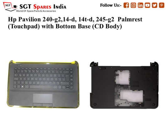 HP 240-G2, 14-D  Palmrest (Touchpad) with bottom base (CD Body)