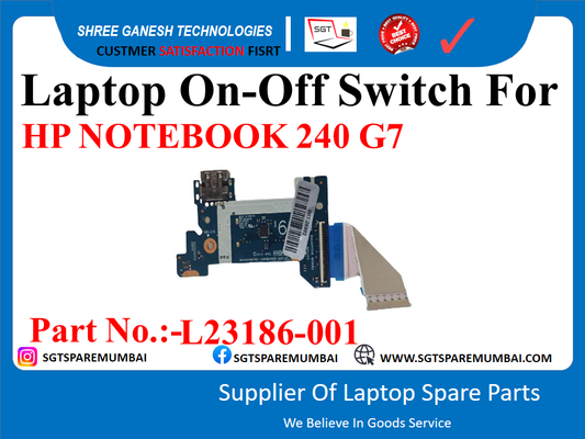 Laptop On-Off Switch For HP NOTEBOOK 240 G7, 245-G7, 14-CK, 14-CS, 14Q-CS, 14Q-CK Part No.:-L23186-001