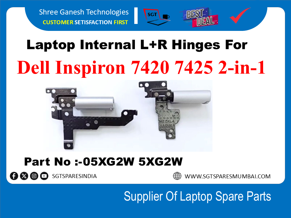 Laptop Internal L+R Hinges For Dell Inspiron 7420 7425 2-in-1 Part No :-05XG2W 5XG2W