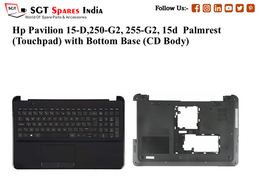 Hp Pavilion 15-D,250-G2, 255-G2, 15d Palmrest (Touchpad) with Bottom Base (CD Body)