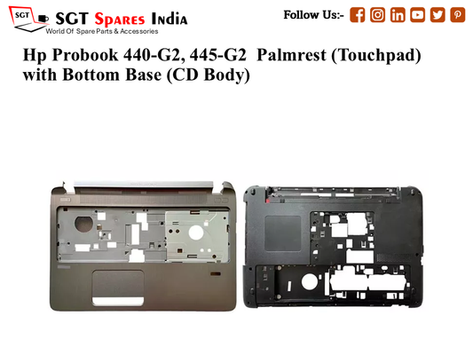 hp Probook 440-g2, 445-g2 Palmrest (Touchpad) with bottom base (CD Body)