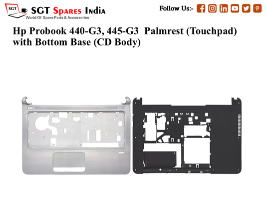 Hp Probook 440-G3, 445-G3 Palmrest (Touchpad) with Bottom Base (CD Body)
