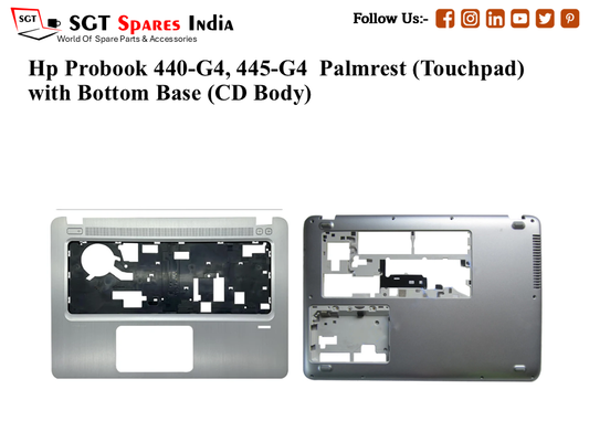 Hp Probook 440-G4, 445-G4 Palmrest (Touchpad) with Bottom Base (CD Body)