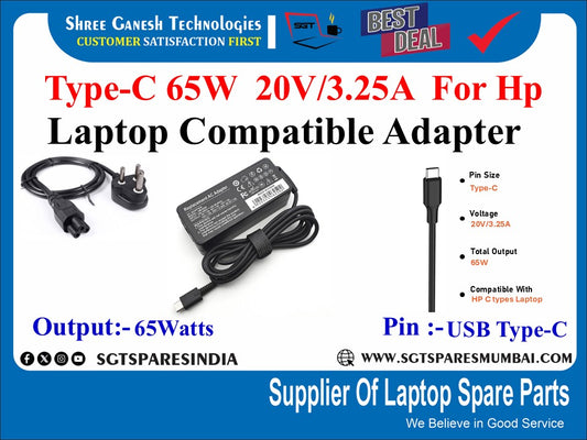 Type-C 65W  20V/3.25A  For Hp Laptop Compatible Adapter